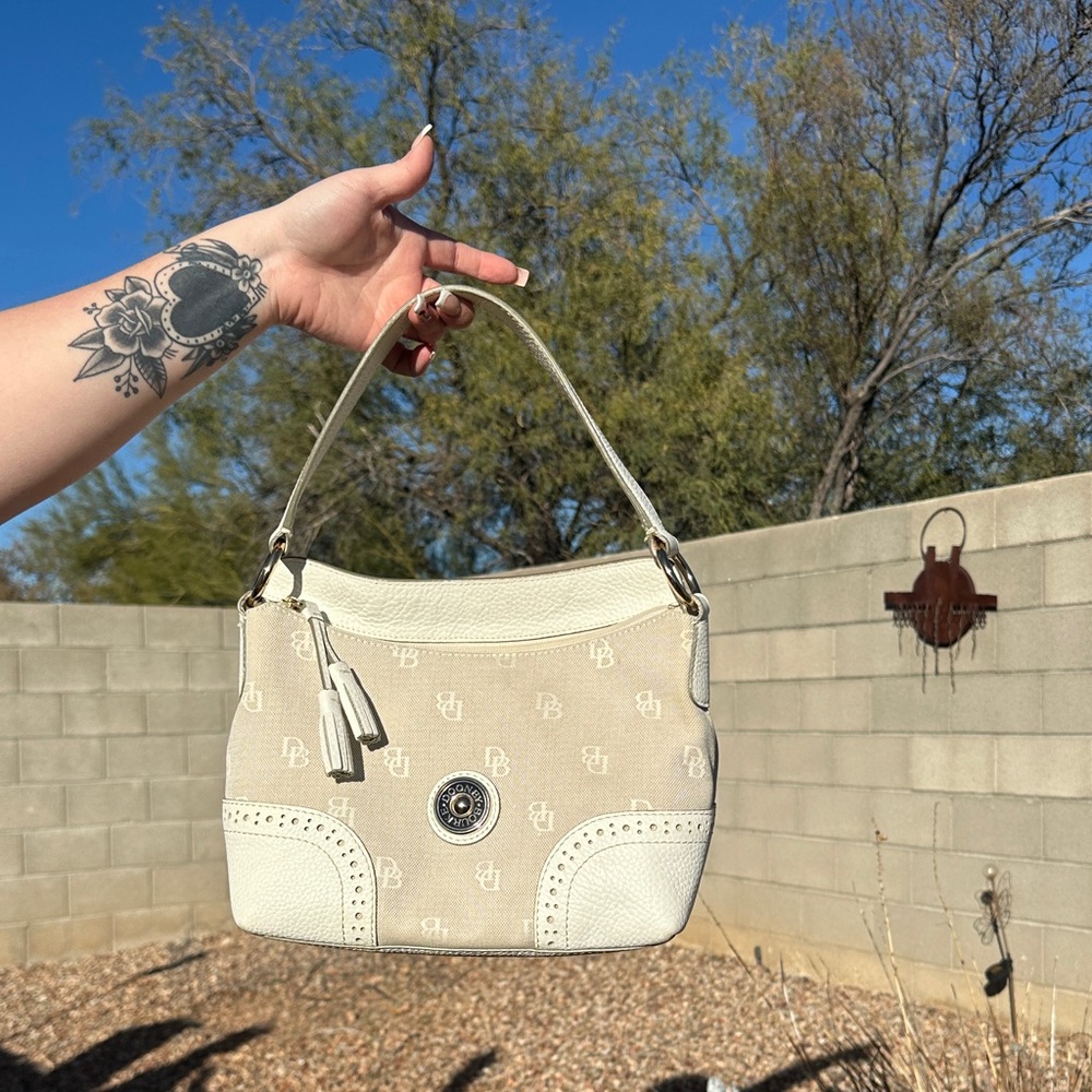 Dooney & Bourke Cream and White Shoulder Bag